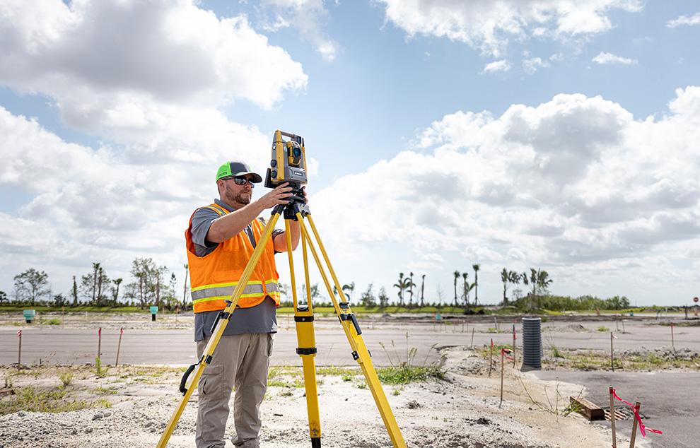 Mesures topographiques sur chantier